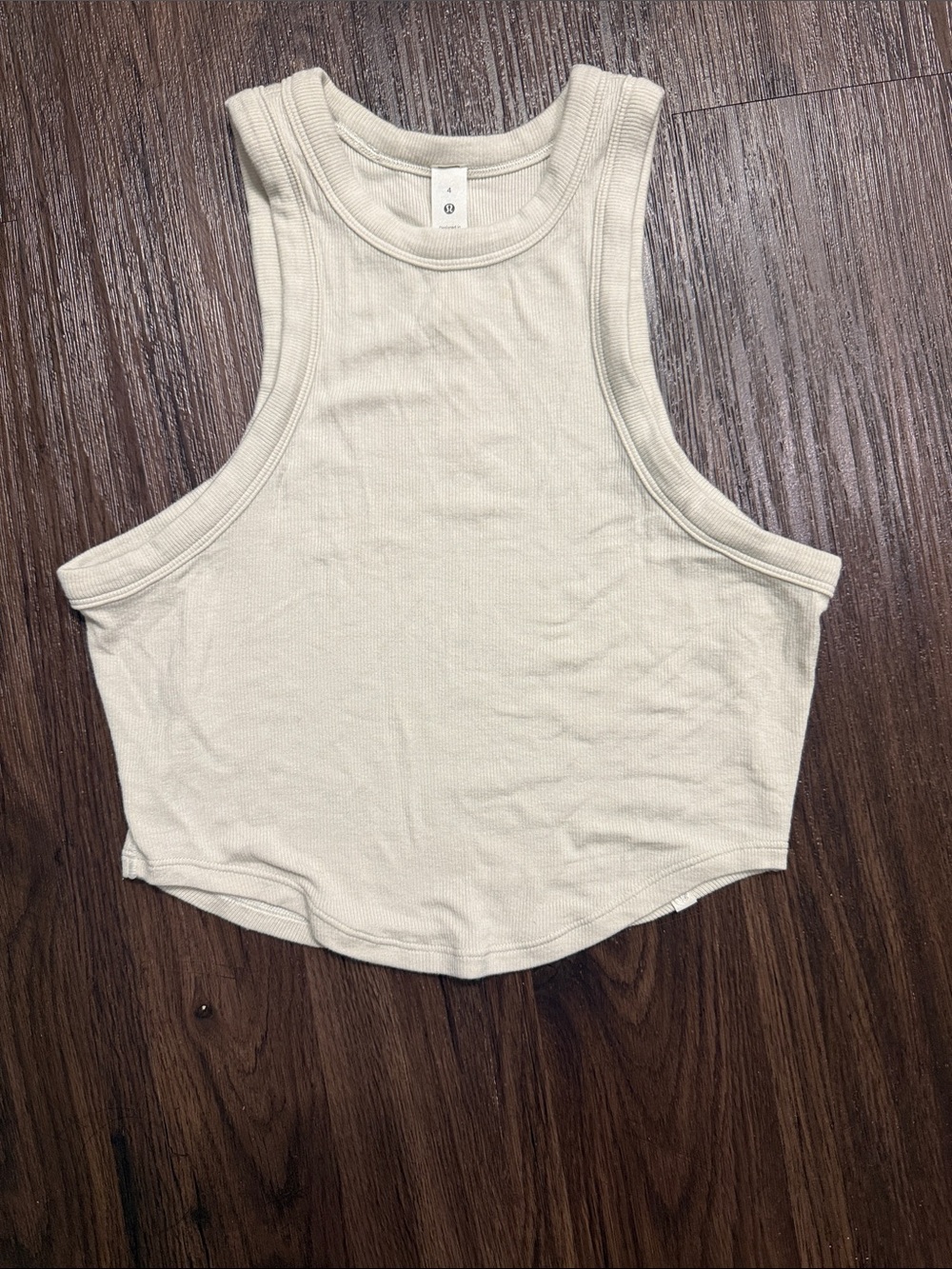 lululemon athletica Cream Ribbed Racerback Tank